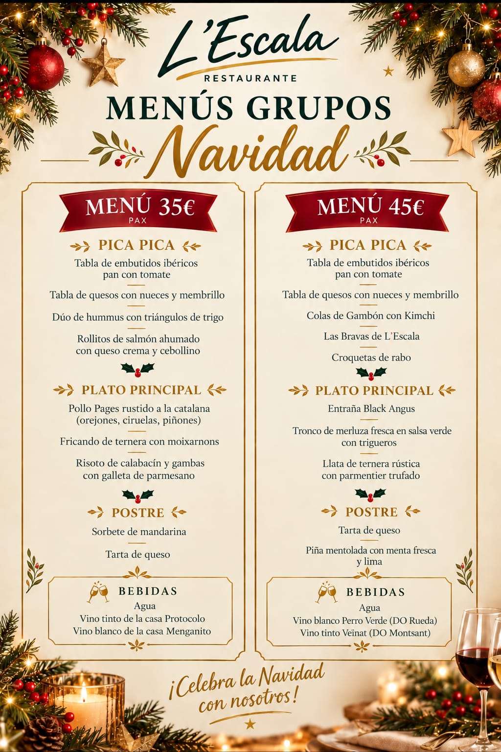 Menús de Navidad L'Escala